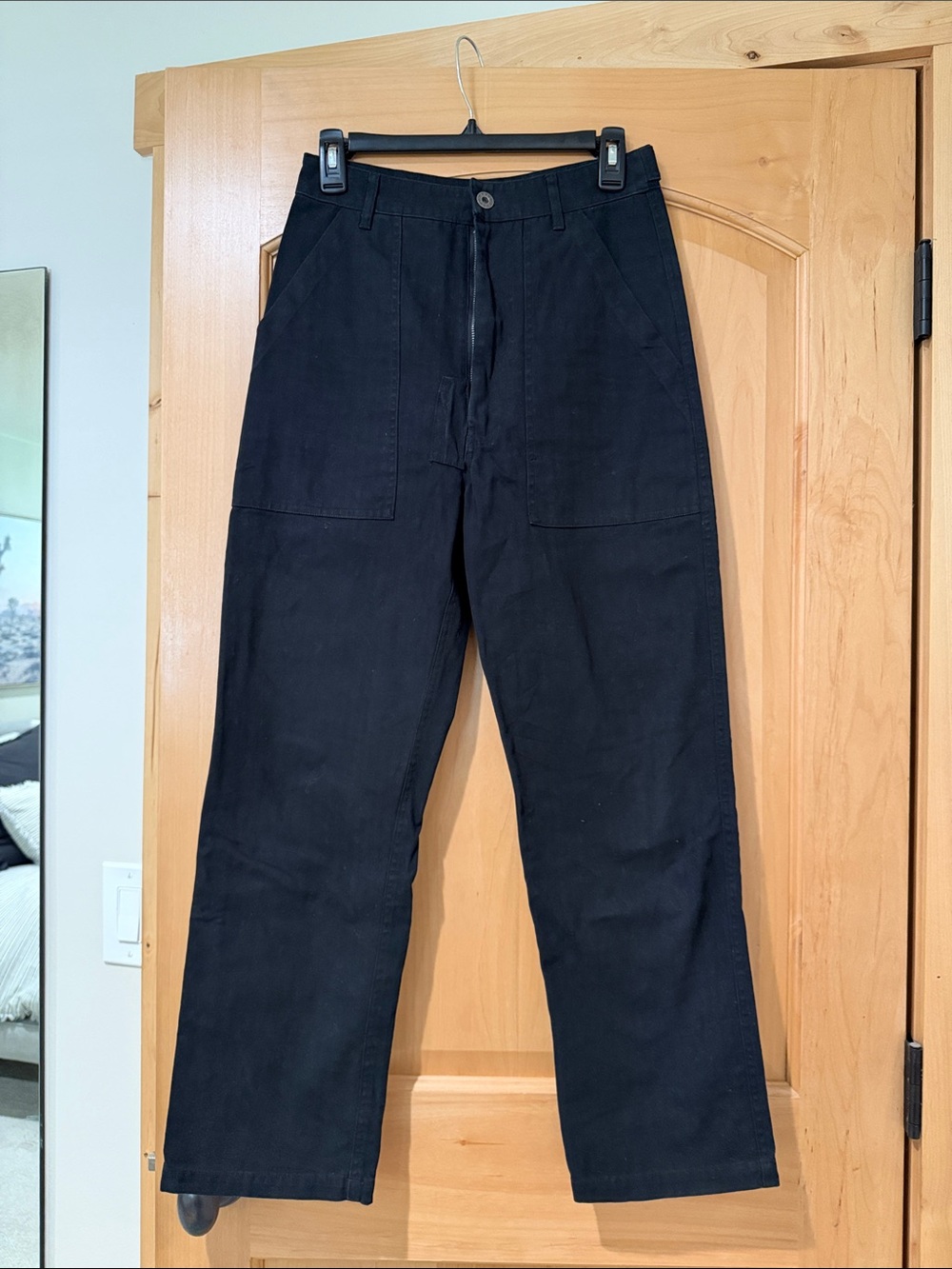 P&CO Women's Black Straight-Leg Utility Pants